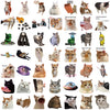 A collection of various cat faces and animals used for personalization decals.