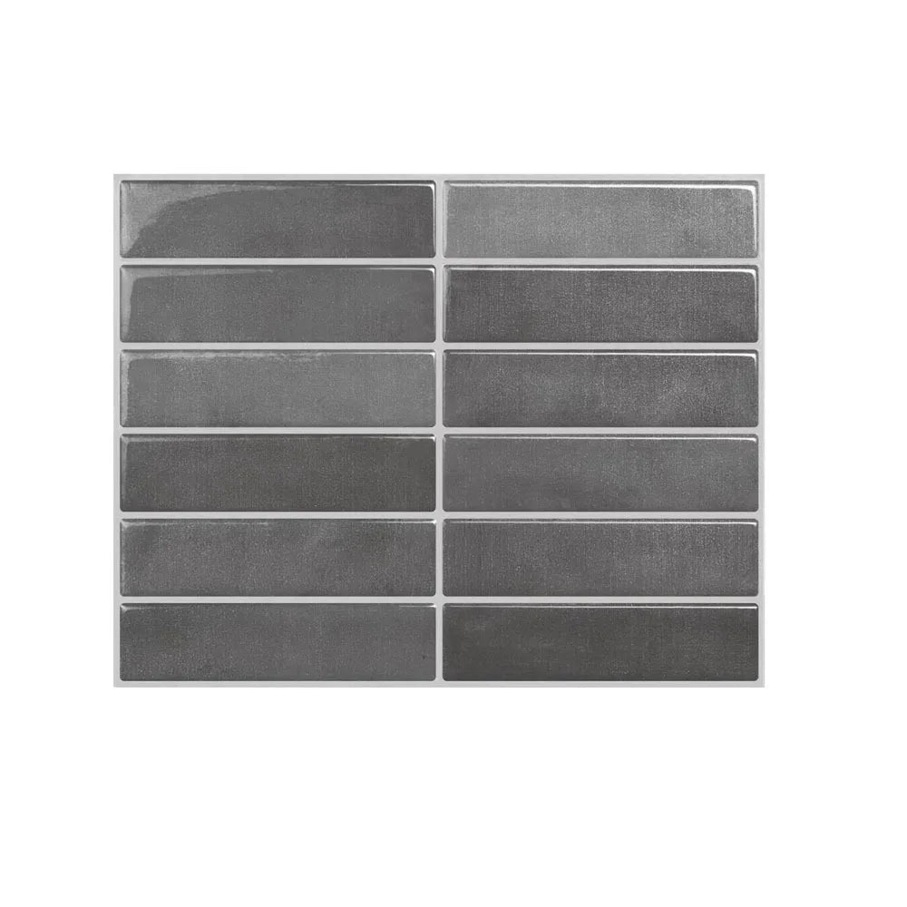 A grid of rectangular gray self-adhesive tile stickers for wall decoration.