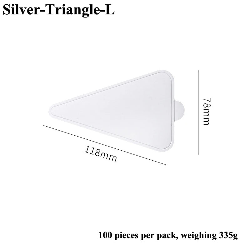 A white Silver-Triangle-L shaped cake board, 78mm long and 118mm wide.