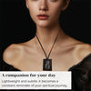 A woman wearing a black leather top displays a multi-symbol Catholic pendant necklace set.