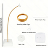 Adjustable balloon arch kit showing a gold bending tube, base, and water-filled bag for events