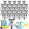 A set of 50 silver magnetic pushpins with round heads and flat bases shown in a close-up view.