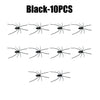 Ten black realistic spider magnets for fun pranks and decoration