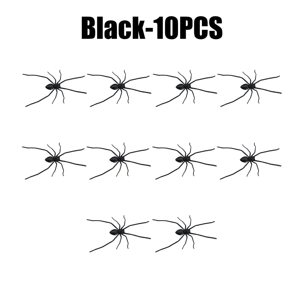 Ten black realistic spider magnets for fun pranks and decoration