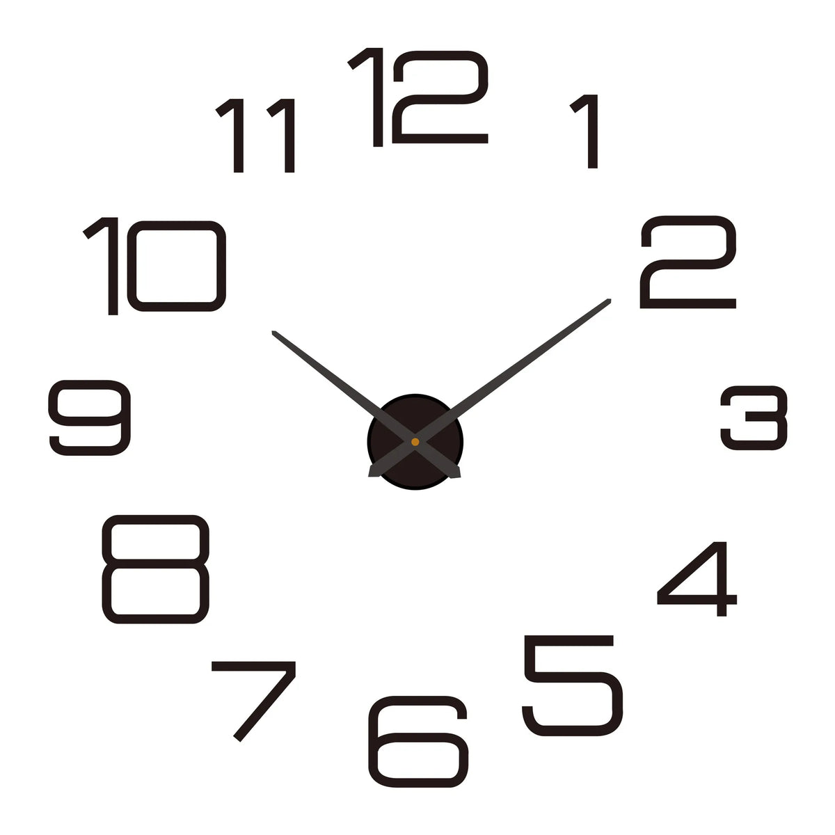 A black and white analog clock face showing the time is approximately 12:00.