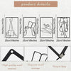 Set of four metal wall decor pieces showing different angles and features for hanging