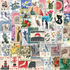 A collage of various vintage and modern postage stamps, featuring animals, plants, and cultural themes.