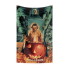 A poster featuring a collage of horror movie characters, including Michael Myers, for Halloween decor.