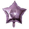 A purple foil star and heart balloon assortment.
