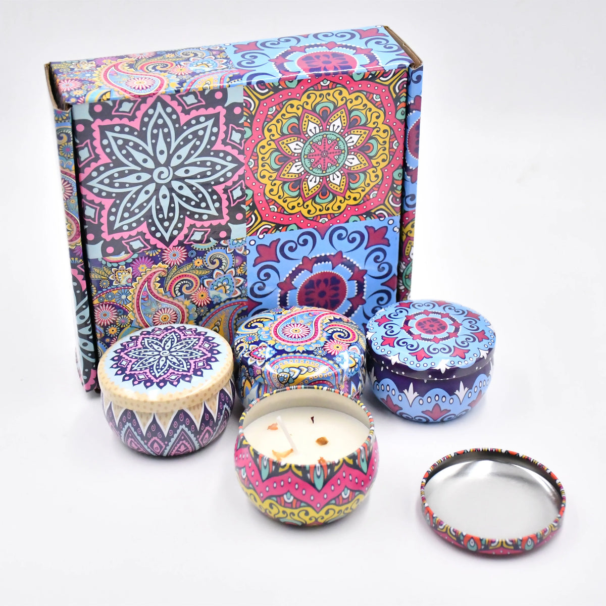 Scented Soy Wax Candle Gift Set with Travel Tins