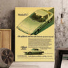 Voiture sportive Mazda RX-7 vintage vert clair, imprimée en art sur toile.