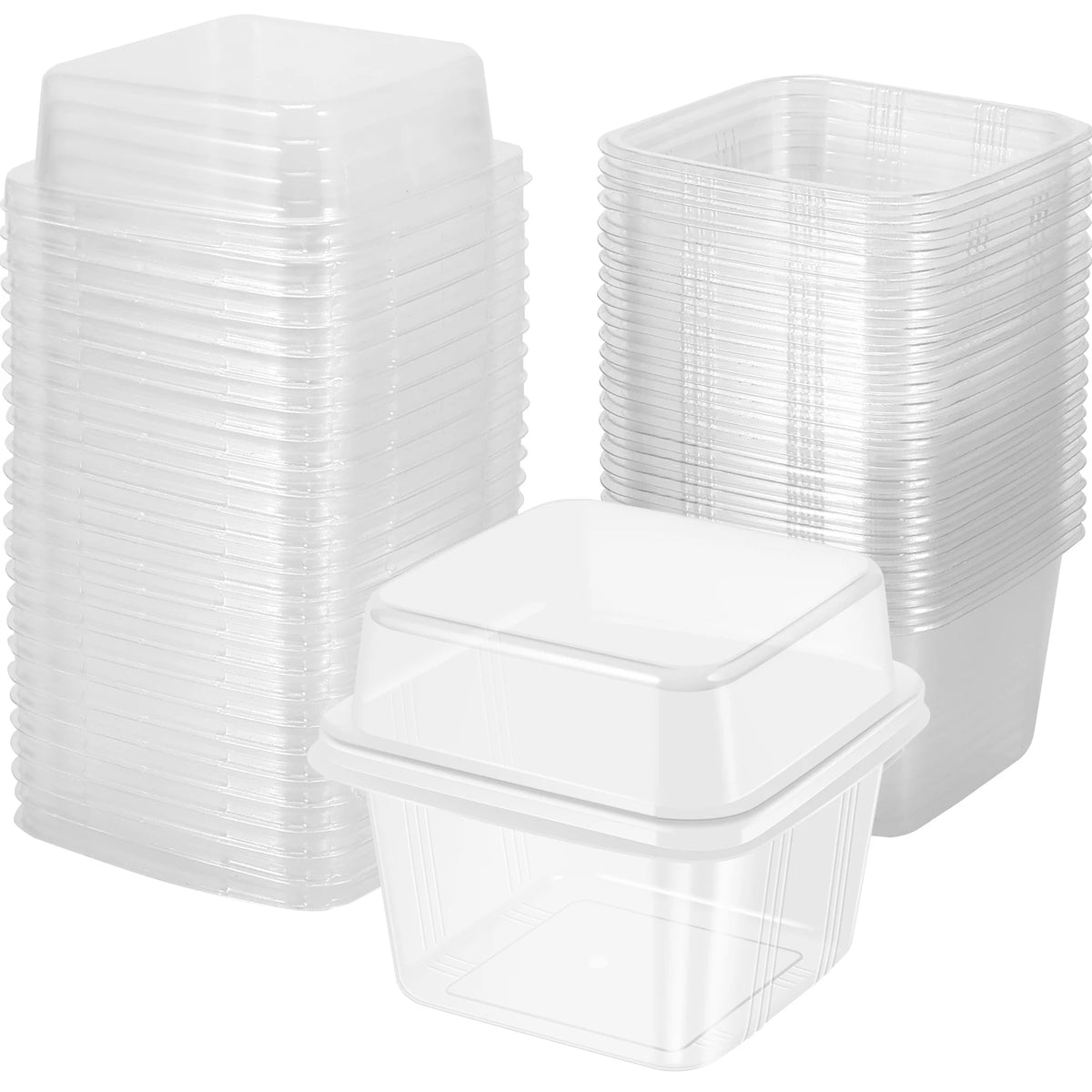 Clear PET Dessert Cups with Lids (50-Pack)