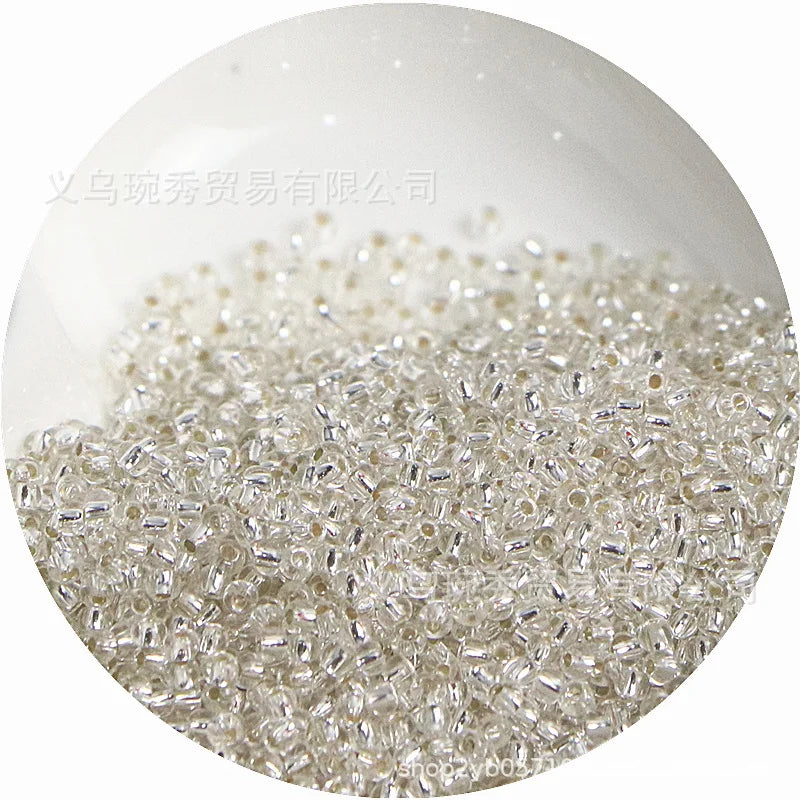 Silver Rice Glass Beads for Jewelry Making