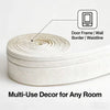 Roll of white self-adhesive 3D trim line for door frame, wall border, or waistline decor