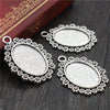 Vintage Style Cameo Pendant Bases with Ornate Gold or Silver Finish