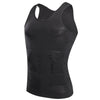 Black men's seamless compression tank top for waist and core shaping