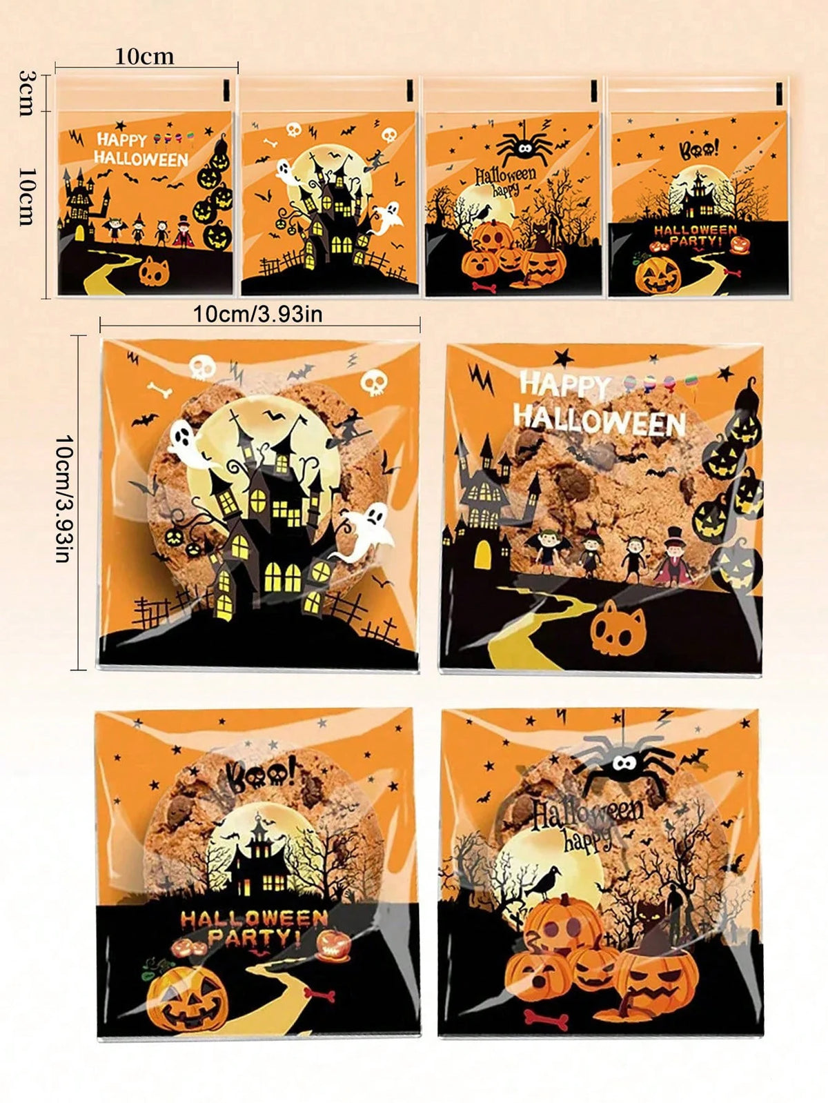 Halloween Candy Treat Bags with Food-Safe Adhesive Seal