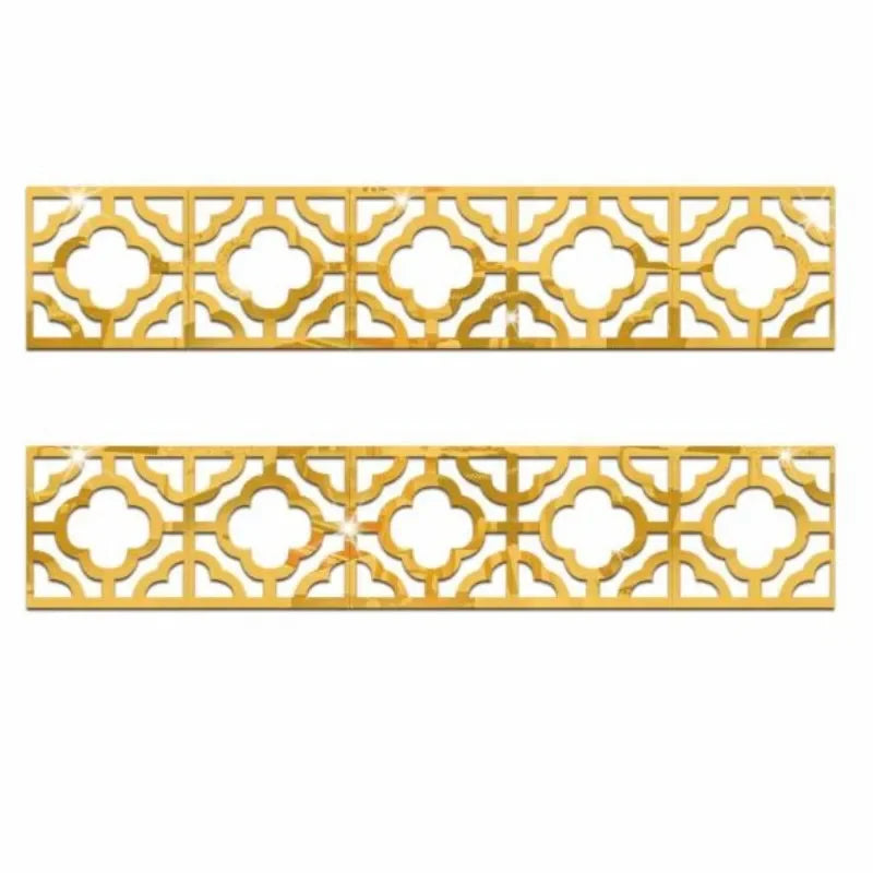 Gold decorative edge and corner trim for acrylic mirror wall stickers