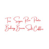 Red script text listing various food items including Tea Sugar Rice Pasta Baking Beans Salt Coffee