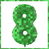 Giant Green Pixel Number Foil Balloon for Birthday Parties