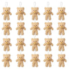 A set of mini plush teddy bear keychains in a light tan color.