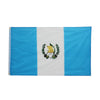 Guatemala flag featuring vertical stripes of blue and white with a national emblem.