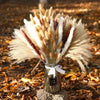 Bouquet de queues de lapin de pampas séchées dans un bocal en verre sur le sol