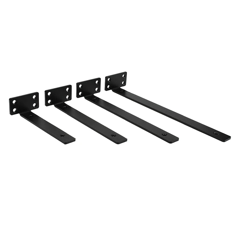 A set of two black heavy-duty floating shelf brackets for mounting supports.