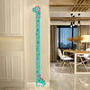 A vertical height chart wall sticker featuring a dinosaur and giraffe design for children's rooms.