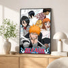 A poster featuring characters from the anime Bleach in a vertical format.