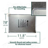 Silver metal wall art featuring pre-drilled holes for mounting and smooth rounded corners