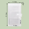 Álbum de fotos de plástico transparente, dimensiones 11.8x21.3 cm y un inserto de 6.5 cm.