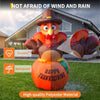 An inflatable pumpkin turkey decoration for Thanksgiving, made of high-quality polyester material.