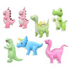 A collection of pink and green 4D dinosaur aluminum film balloons.