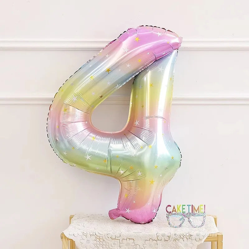Pastel Rainbow Number Foil Balloon (40 inch)