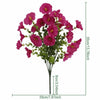 Artificial pansy flower bouquet with pink flowers and green eucalyptus stems