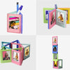A set of five magnetic mini photo frames in various pastel colors, including pink, green, and yellow.
