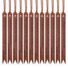 A set of brown leather bible bookmarks with various scripture verses
