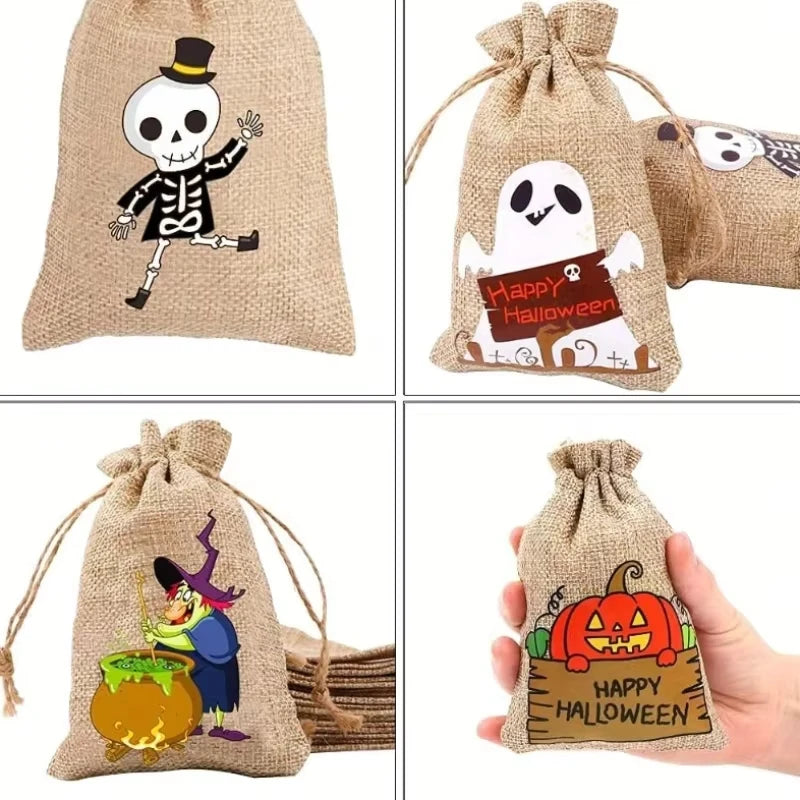 Halloween Pumpkin Drawstring Candy Bag