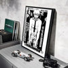 A framed poster of the C-Chainsaw Man anime featuring a character in a fight scene.