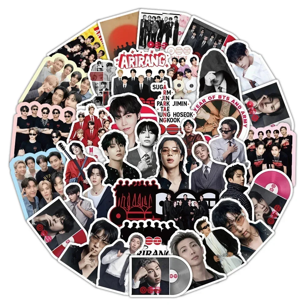 A collection of 51 pieces of BT21 Graffiti waterproof stickers featuring various members and concepts from the BTS group.