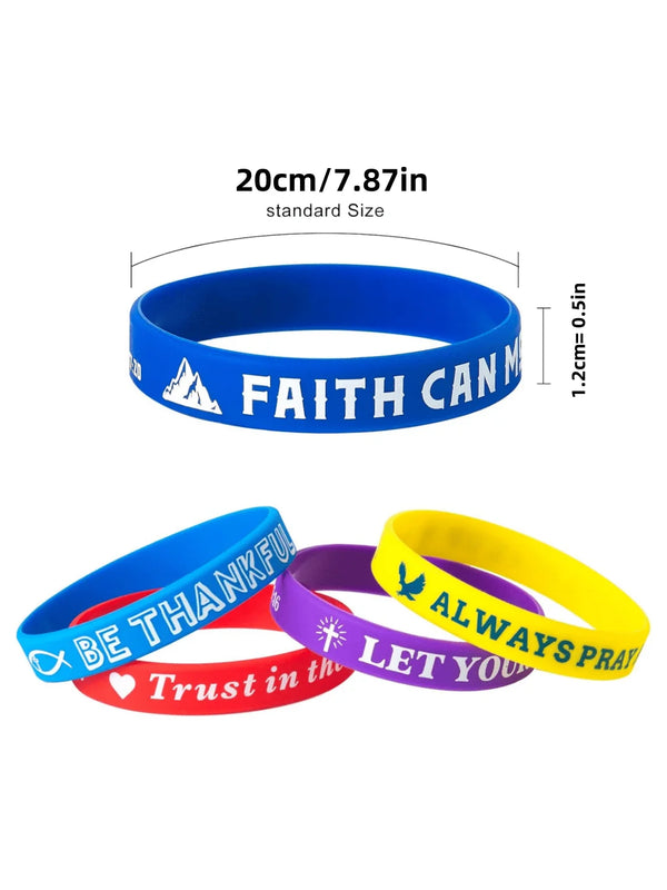 Inspirational Bible Verse Silicone Bracelets (Set of 20)