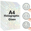 A4 holographic glass printable sticker paper with ten sheets and smiling face designs