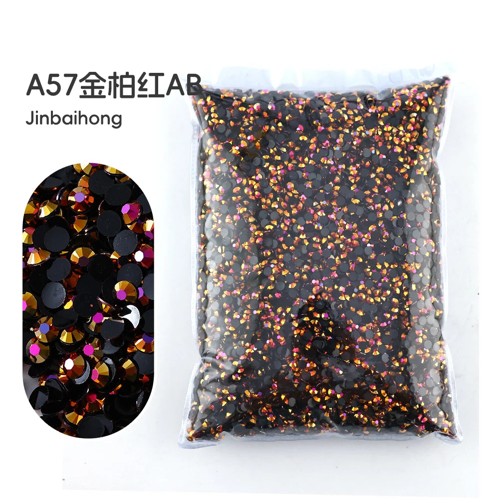 Bag of A57 gold silver AB resin rhinestones for crafting