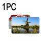 A single blank sublimation magnet set for DIY fridge magnets shown next to a scenic outdoor photograph.