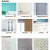 Guide showing recommended and unsuitable surfaces for 3D Mosaic Mirror Wall Decals.