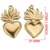 Gold Sacred Heart Charms for Jewelry Making