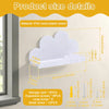Set of white PVC plastic board cloud-shaped floating shelf with screws and measurements