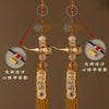 Brass gourd and five emperor coins hanging ornament with decorative threads