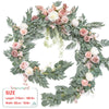 Artificial eucalyptus garland featuring pink and white roses for weddings and events